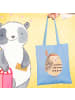 Mr. & Mrs. Panda Shopping Tasche Eule Federschmuck ohne Spruch in Sky Blue