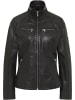Carlo Colucci Lederjacke Basic in Schwarz