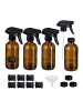 relaxdays 4 x Sprühflasche in Braun/ Schwarz - 500 ml