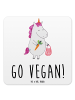 Mr. & Mrs. Panda Glasuntersetzer Einhorn Vegan mit Spruch in Weiß