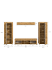 ebuy24 Regalsystem Jam (4-teilig) Eiche 310 x 35 cm