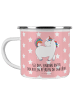 Mr. & Mrs. Panda Camping Emaille Tasse Einhorn Stolzieren mit Sp... in Rot Pastell