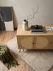 KADIMA DESIGN Sideboard 140x80x39 cm Kommode Eiche-Dekor mit Rattan Geflecht