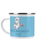 Mr. & Mrs. Panda Camping Emaille Tasse Bester Bräutigam mit Spruch in Sky Blue