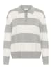 Kaffe Strickpullover KAlizza Baggy fit in Light Grey M/Chalk Wide Stripe