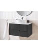 Beliani Badezimmerschrank QUINTELA in Schwarz/Weiß - (W) 80 x (H) 48 x (L) 52 cm