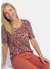 GOLDNER Viskoseshirt mit abstraktem Floraldruck in rostrot / koralle / gemustert