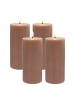 relaxdays 4 x LED Kerzen in Altrosa - (H)18 x Ø 7,5 cm