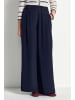 Rich & Royal Wide Pants with Pleats in Midnight Blue