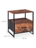 relaxdays 2 x Nachttisch in Schwarz/ Braun - (B)45 x (H)50 x (T)42,5 cm