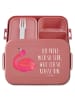 Mr. & Mrs. Panda Brotdose Flamingo Stolz Motiv mit Spruch in Rot Pastell