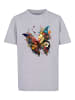 F4NT4STIC T-Shirt Schmetterling Bunt in grau meliert