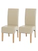 MCW 2er-Set Esszimmerstuhl Crotone, Creme, helle Beine