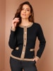 creation L Feinstrickjacke in schwarz-camel-gemustert