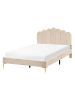 Beliani Doppelbett SAUVIAN in Beige/Gold - (W) 125 x (H) 98 x (L) 207 cm