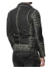Reichstadt Herren Slim Fit Bikerjacke Silver Zipper  in Fungi Green