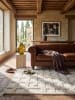 KADIMA DESIGN Hochflor-Teppich fussbodenheizung-geeignet FORSS Labyrinth-Relief Flur in Creme