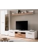 Furn.Design Wohnwand weiß matt, Evoke Eiche, Wohnkombination 3-teilig, Soft-Close-Funktion