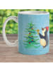 Mr. & Mrs. Panda Kindertasse Pinguin Weihnachtsbaum ohne Spruch in Eisblau