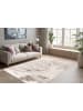 Vivorum Wohnzimmer Teppich – Kurzflorteppich Chalk 325 in silber - beige