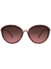 styleBREAKER Ovale Sonnenbrille in Transparent-Rose / Grau-Violett Verlauf