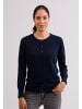 CASH-MERE.CH Cardigan Rundhals in Marine Blau