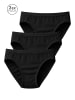 Haasis Bodywear 3er-Set: Minislip m. Glanzgummi in schwarz