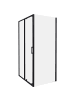 Beliani Duschkabine YORO in Transparent/Schwarz - (W) 100 x (H) 185 x (L) 80 cm