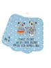 Mr. & Mrs. Panda Topfuntersetzer Koala Familie mit Spruch in Blau Pastell