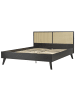 Beliani Doppelbett MONPAZIER in Schwarz/Braun - (W) 167 x (H) 99 x (L) 209 cm