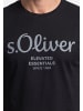 S. Oliver T-Shirt Basic in Weiß / schwarz