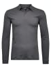 Ragman Poloshirt langarm für Herren in dunkel-grau