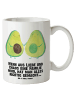 Mr. & Mrs. Panda Kaffeebecher Avocado Pärchen mit Spruch in Weiß