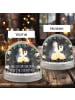 Mr. & Mrs. Panda Weihnachts Schneekugel Pinguin umarmen mit Spruch in Kreidetafel