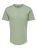 Only&Sons Langes Rundhals T-Shirt Einfarbiges Kurzarm Basic Shirt ONSBENNE in Grün-3