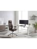 FineBuy Bürostuhl in Braun / Leder / 67x58x125