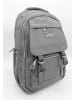 EGOMAXX Basic Backpack Stoff Rucksack Uni Daypack Nadelstreifen Design in Grau-3