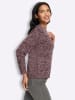 Sieh an! Ajour-Pullover in burgund-puder-meliert