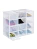 relaxdays 12 x Schuhboxen in Transparent/ Weiß