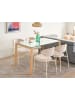 Beliani Esszimmertisch TAVIRA in Transparent/Braun - (W) 80 x (H) 75 x (L) 130 cm