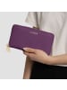 Lazarotti Bologna Leather XL Double Zip-Around Geldbörse RFID Leder 20 cm in purple