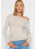 SASSYCLASSY Langarmshirt mit Raffungen in Beige
