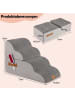 COSTWAY Hundetreppe 4 Stufen Abnehmbar in Grau