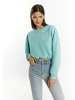 myMo Damen Sweatshirt Cropped in Aqua