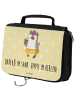 Mr. & Mrs. Panda Kulturtasche Sommer Hippie mit Spruch in Gelb Pastell