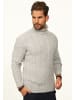 DAILY COTTON Strickpullover - als Grobstrick Pulli mit Zopfmuster für Herren in Grey