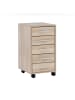 FineBuy Rollcontainer in Braun / Spanplatte / 33x38x63