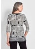 GOLDNER Druckshirt Elegantes Oberteil mit Allover-Muster in schwarz / cremeweiß / gemustert