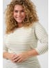 KAFFE curve Langarm-Shirt KClia Regular fit in Chalk/Feather Gray Stripe