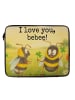 Mr. & Mrs. Panda Laptop Tasche Bienen Paar Design mit Spruch in Weiß